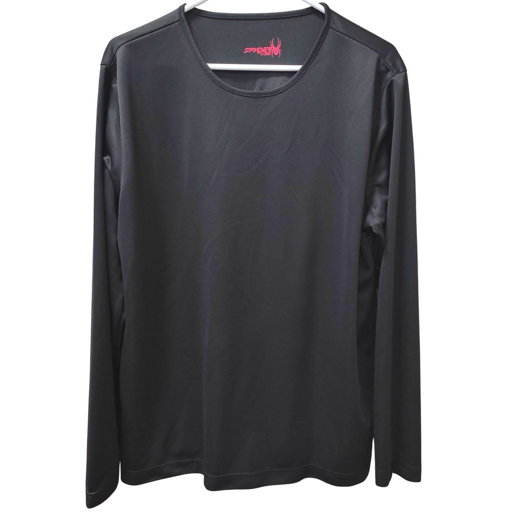 Spyder‎ Men's Black Long Sleeve Athletic Shirt X-Large Polyester